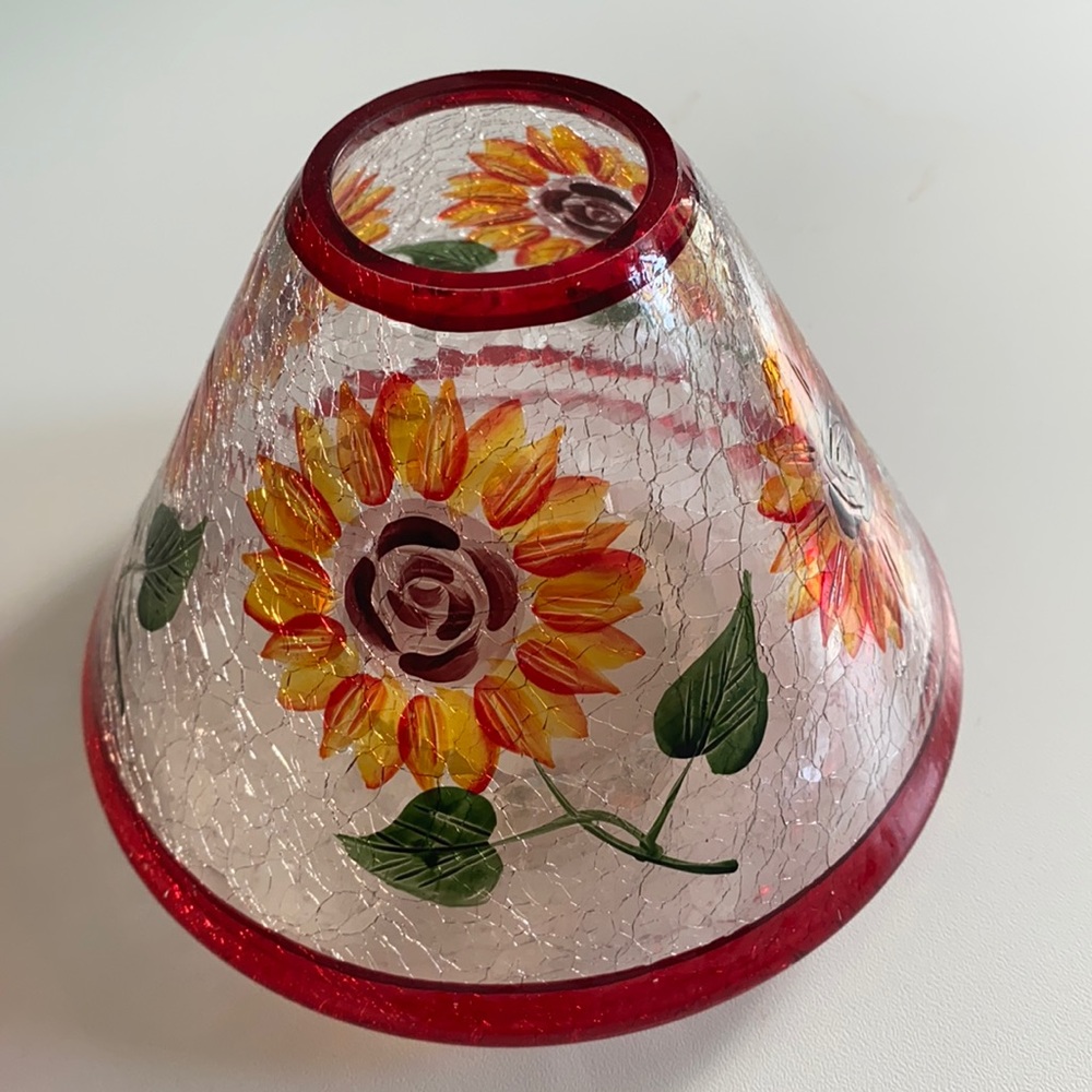 Sunflower Crackle Glass Large Jar Candle Shade